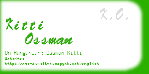 kitti ossman business card